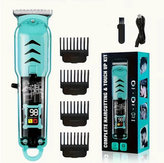 Men'S Hair Clipper, Professional Seamless T-Blade Electric Shaver Trimming Set, Wireless USB Charging with LCD Display