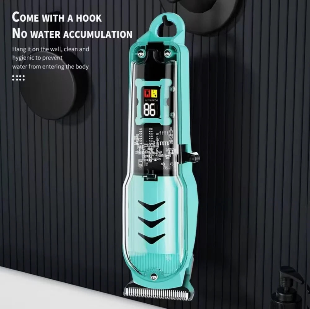 Men'S Hair Clipper, Professional Seamless T-Blade Electric Shaver Trimming Set, Wireless USB Charging with LCD Display