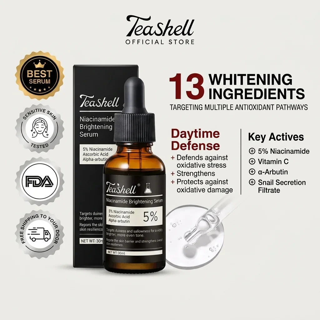 Teashell 5% Niacinamide Brightening Serum (30ml) – Glass Skin Radiance Formula
